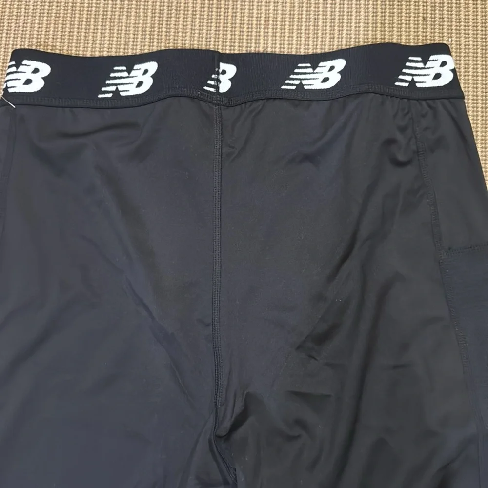 New Balance Black Men's Compression Boxer Briefs with White Logo Waistband